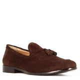 Handmade suede moccasin with brown tassels